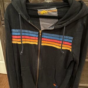 Aviator Nation 5 stripe hoodie Charcoal